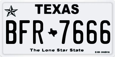 TX license plate BFR7666