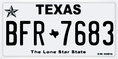 TX license plate BFR7683