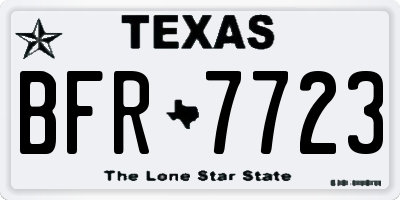 TX license plate BFR7723