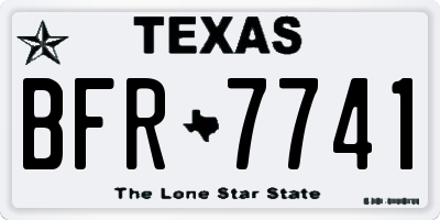TX license plate BFR7741