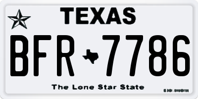 TX license plate BFR7786