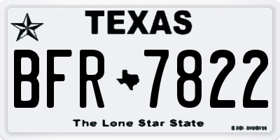 TX license plate BFR7822
