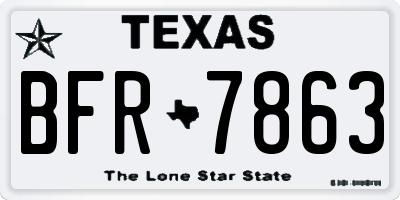 TX license plate BFR7863