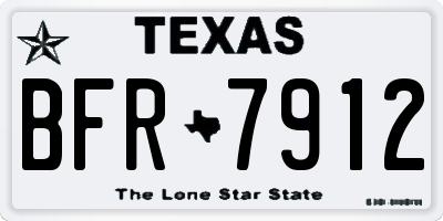 TX license plate BFR7912