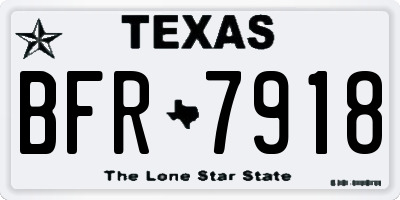 TX license plate BFR7918
