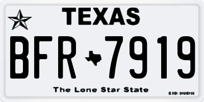 TX license plate BFR7919