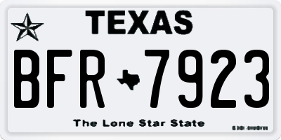 TX license plate BFR7923