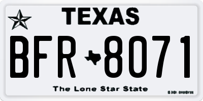 TX license plate BFR8071