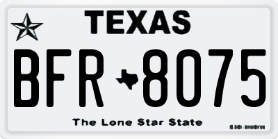 TX license plate BFR8075