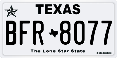 TX license plate BFR8077