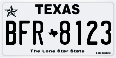 TX license plate BFR8123