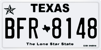 TX license plate BFR8148