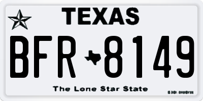 TX license plate BFR8149