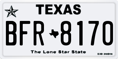 TX license plate BFR8170