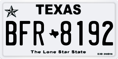 TX license plate BFR8192