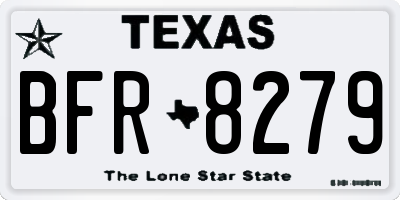 TX license plate BFR8279