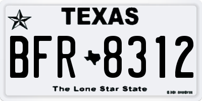 TX license plate BFR8312