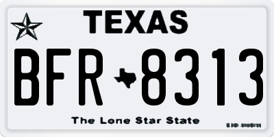 TX license plate BFR8313