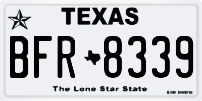 TX license plate BFR8339
