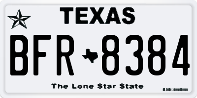TX license plate BFR8384