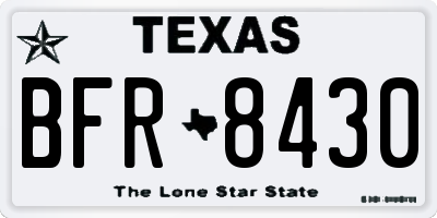 TX license plate BFR8430