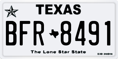 TX license plate BFR8491