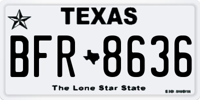 TX license plate BFR8636
