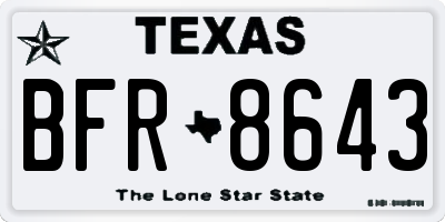 TX license plate BFR8643