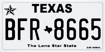 TX license plate BFR8665