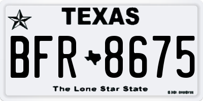TX license plate BFR8675