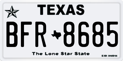 TX license plate BFR8685