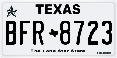 TX license plate BFR8723
