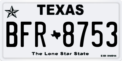 TX license plate BFR8753