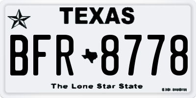 TX license plate BFR8778