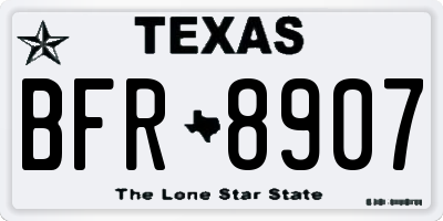 TX license plate BFR8907