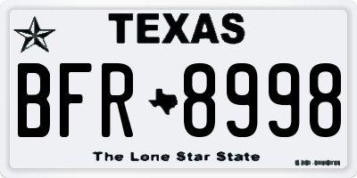 TX license plate BFR8998