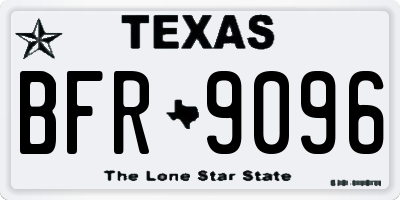 TX license plate BFR9096