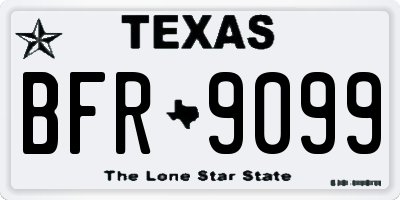 TX license plate BFR9099