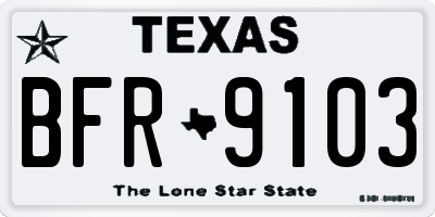 TX license plate BFR9103