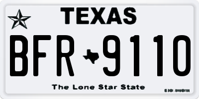 TX license plate BFR9110