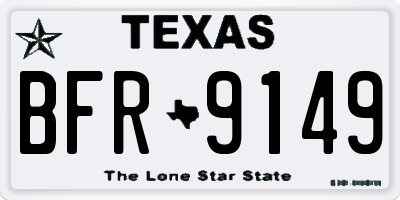 TX license plate BFR9149