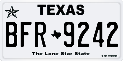 TX license plate BFR9242
