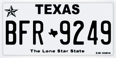 TX license plate BFR9249