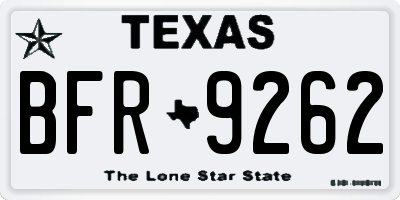TX license plate BFR9262