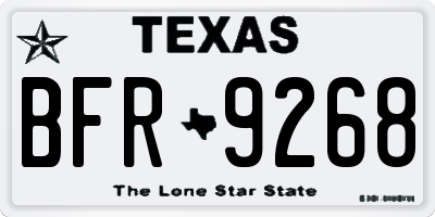 TX license plate BFR9268