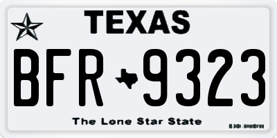 TX license plate BFR9323