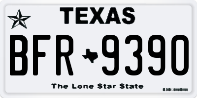 TX license plate BFR9390