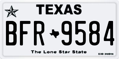 TX license plate BFR9584