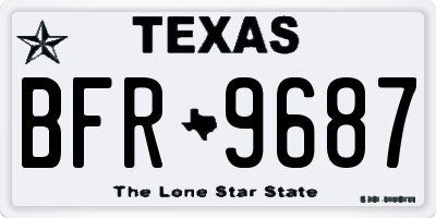 TX license plate BFR9687