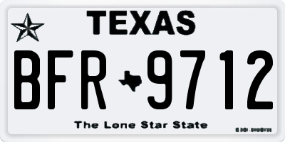 TX license plate BFR9712